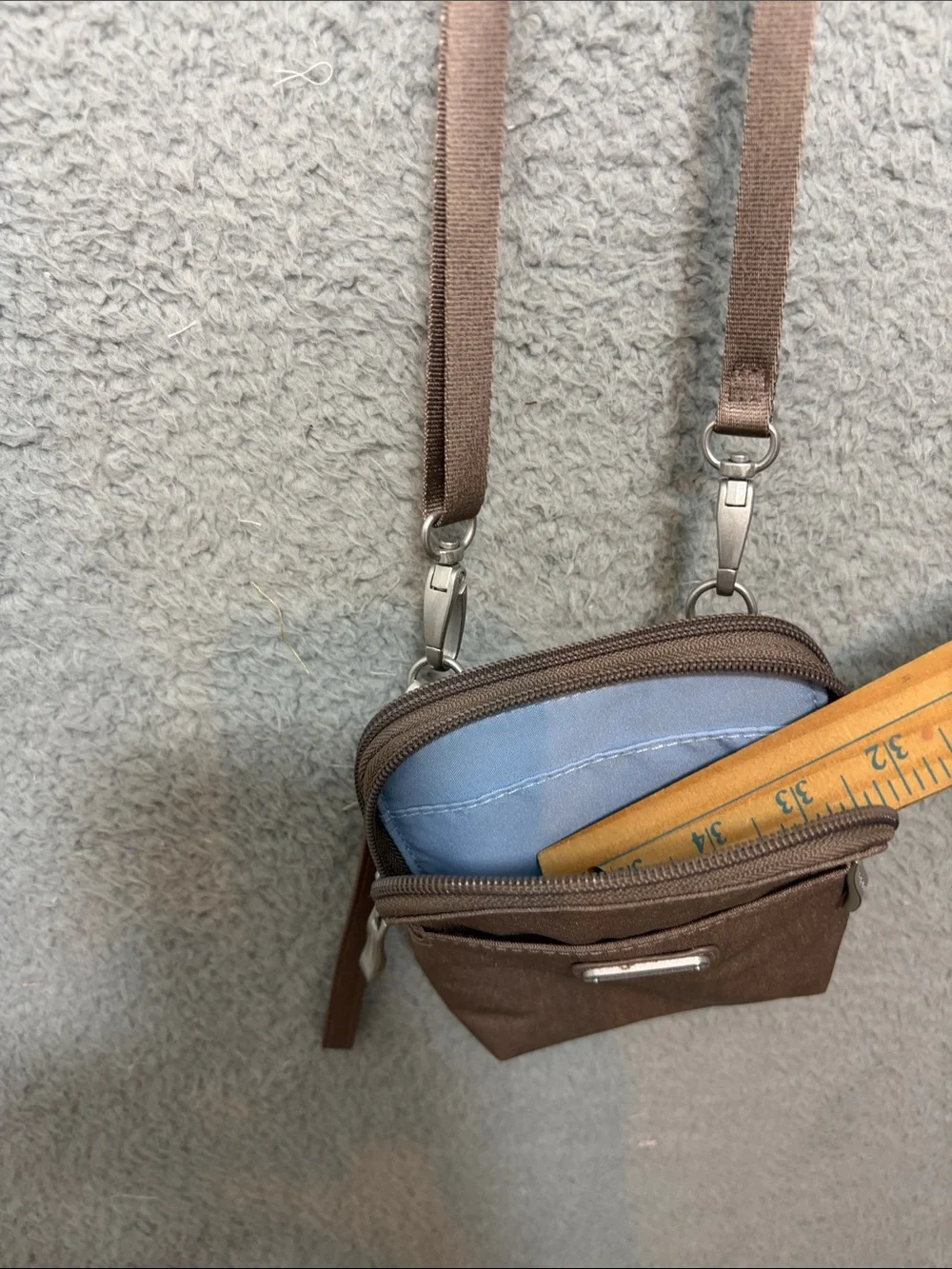 Baggallini Metallic Bronze Crossbody Phone Pouch